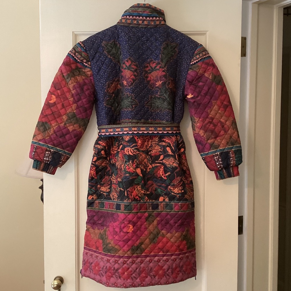 Farm Rio Mixed Patchwork Midi Reversible Puffer J… - image 8